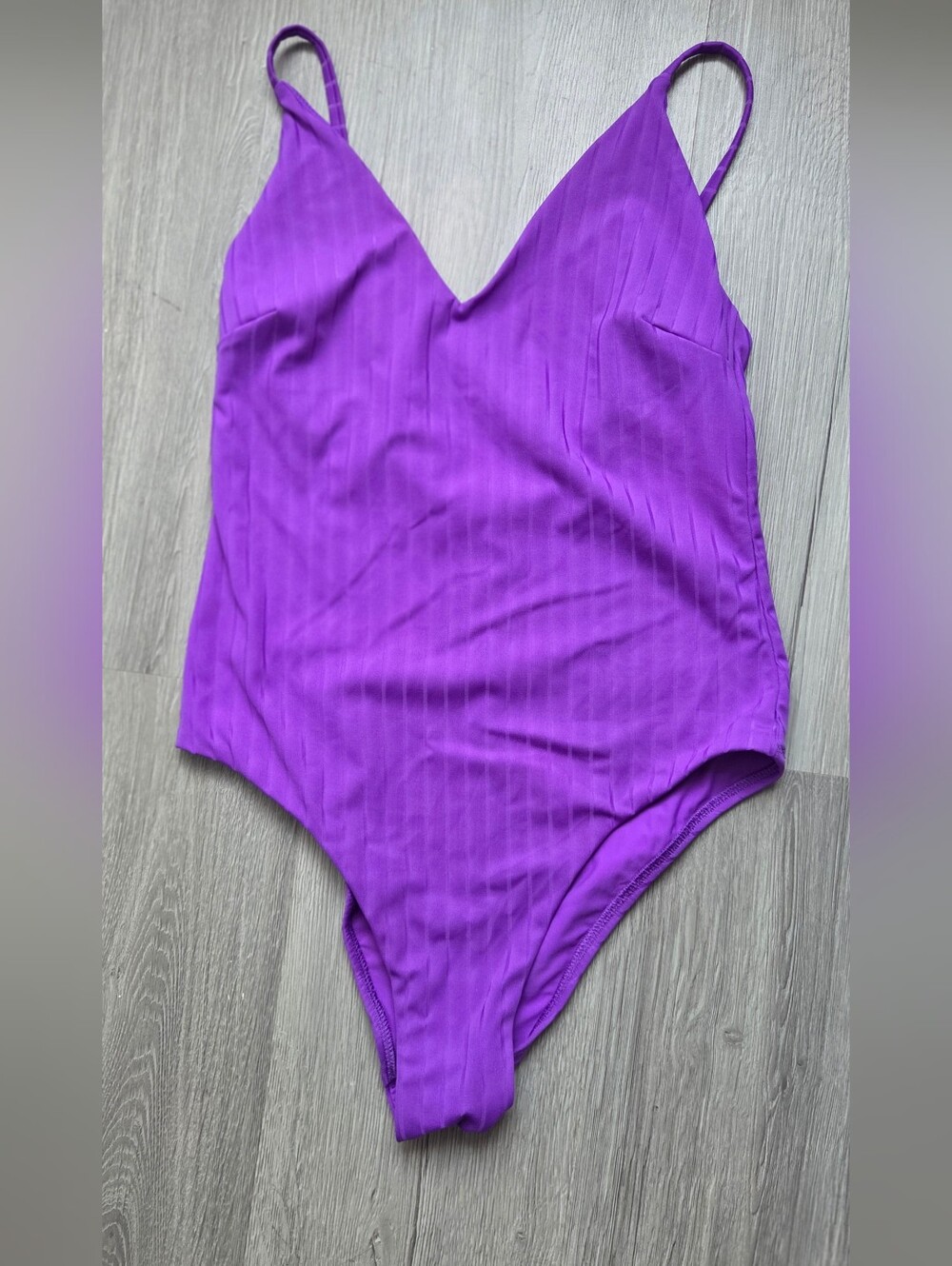 Lululemon Atomic Purple V-Neck Ribbed One-Piece Swimsuit No Size Dot - Picture 3 of 9